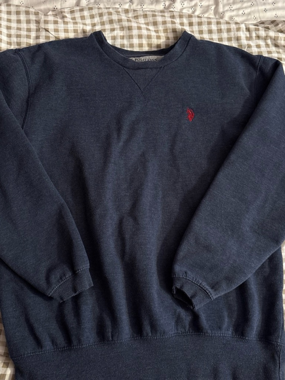 Polo by Ralph Lauren Navy Crewneck Sweatshirt with Red Pony Embroidery